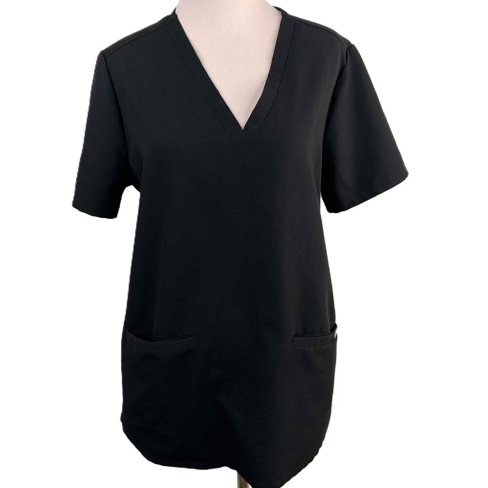 Figs Black Casma Three-Pocket Short Sleeve Scrub Top Size Medium
